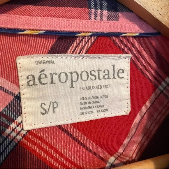 Aeropostale Red Plaid Shirt - Small - Picture 3 of 5